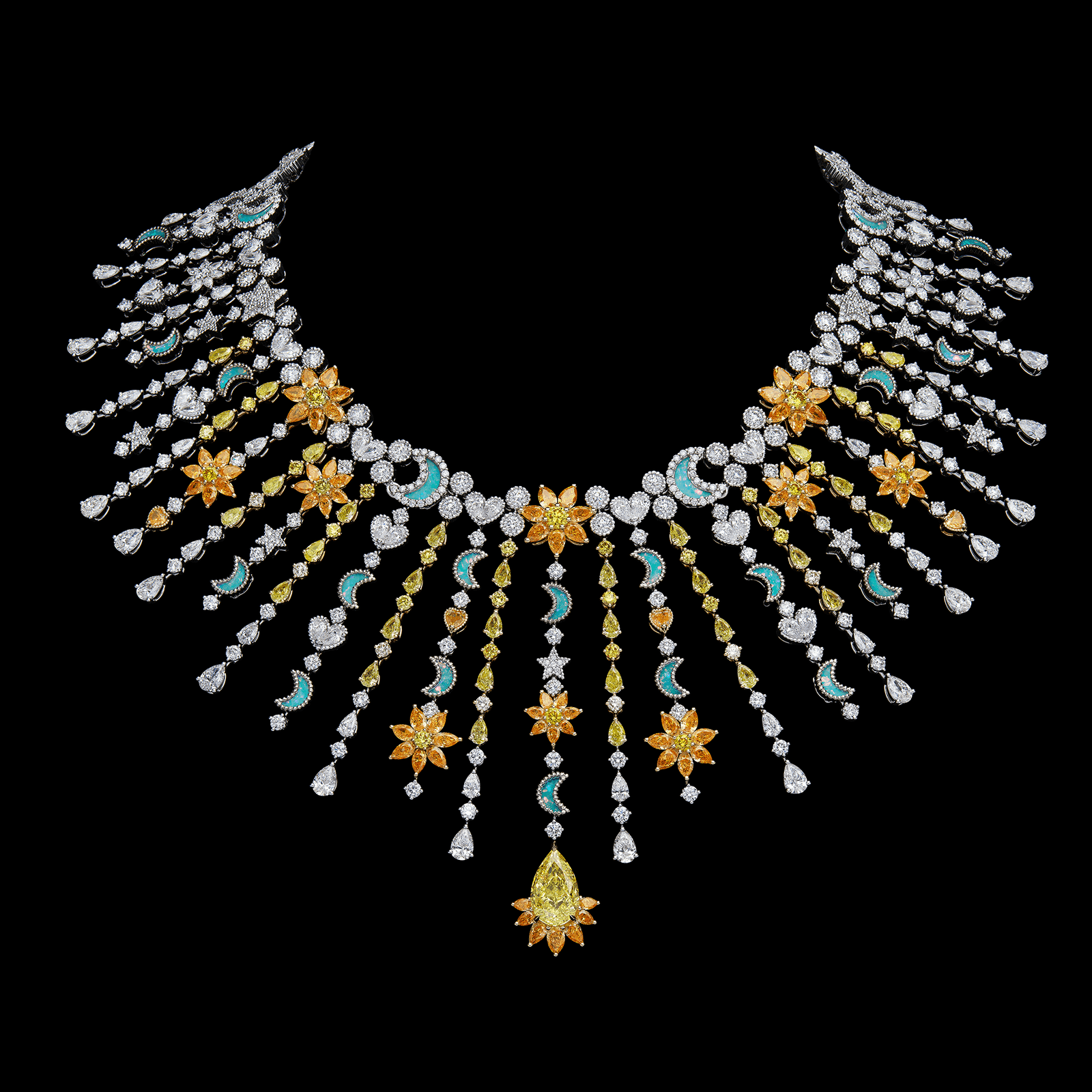 Image may contain Accessories Jewelry Necklace Earring Diamond and Gemstone